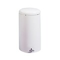 Safco Step-On Receptacle Steel Step Trash Can, White, 7 gal. (9683WH)