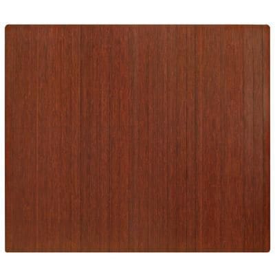 Anji Mountain Roll-Up Bamboo Chair Mat, Rectangular, 60 x 48, Dark Cherry