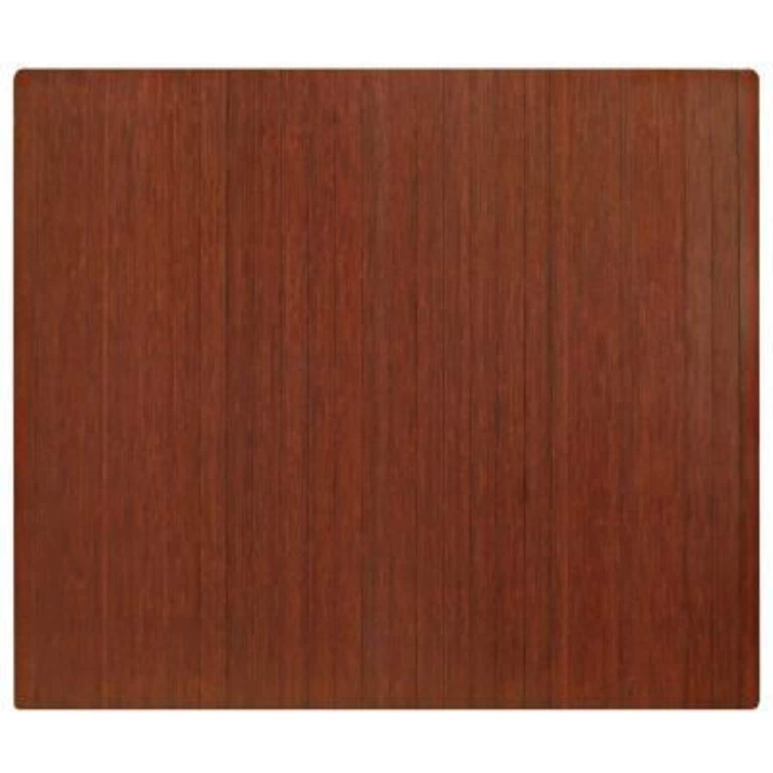 Anji Mountain Roll-Up Bamboo Chair Mat, Rectangular, 60 x 48, Dark Cherry