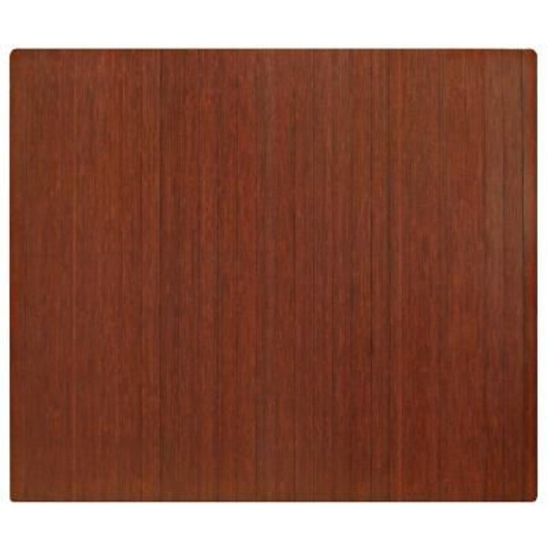 Anji Mountain Roll-Up Bamboo Chair Mat, Rectangular, 60 x 48, Dark Cherry