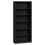HON Brigade Steel Bookcase, 6 Shelves, 34-1/2W, Black Finish NEXT2018 NEXT2Day