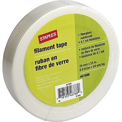 Staples Fiberglass Filament Tape, 0.9 x 60 Yards