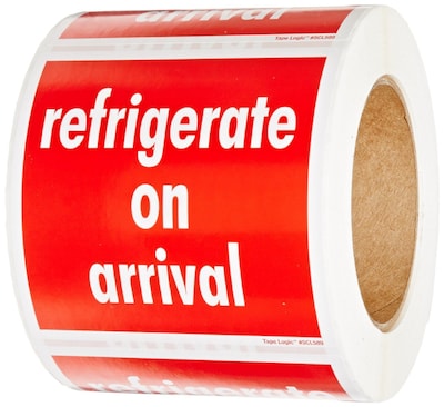 4 x 4 Refrigerate On Arrival (Red/White) Label