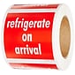 4 x 4" Refrigerate On Arrival (Red/White) Label