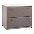 Bush Business Furniture Cubix 36W Lateral File Cabinet, Pewter/White Spectrum, Installed (WC14554PSUFA)