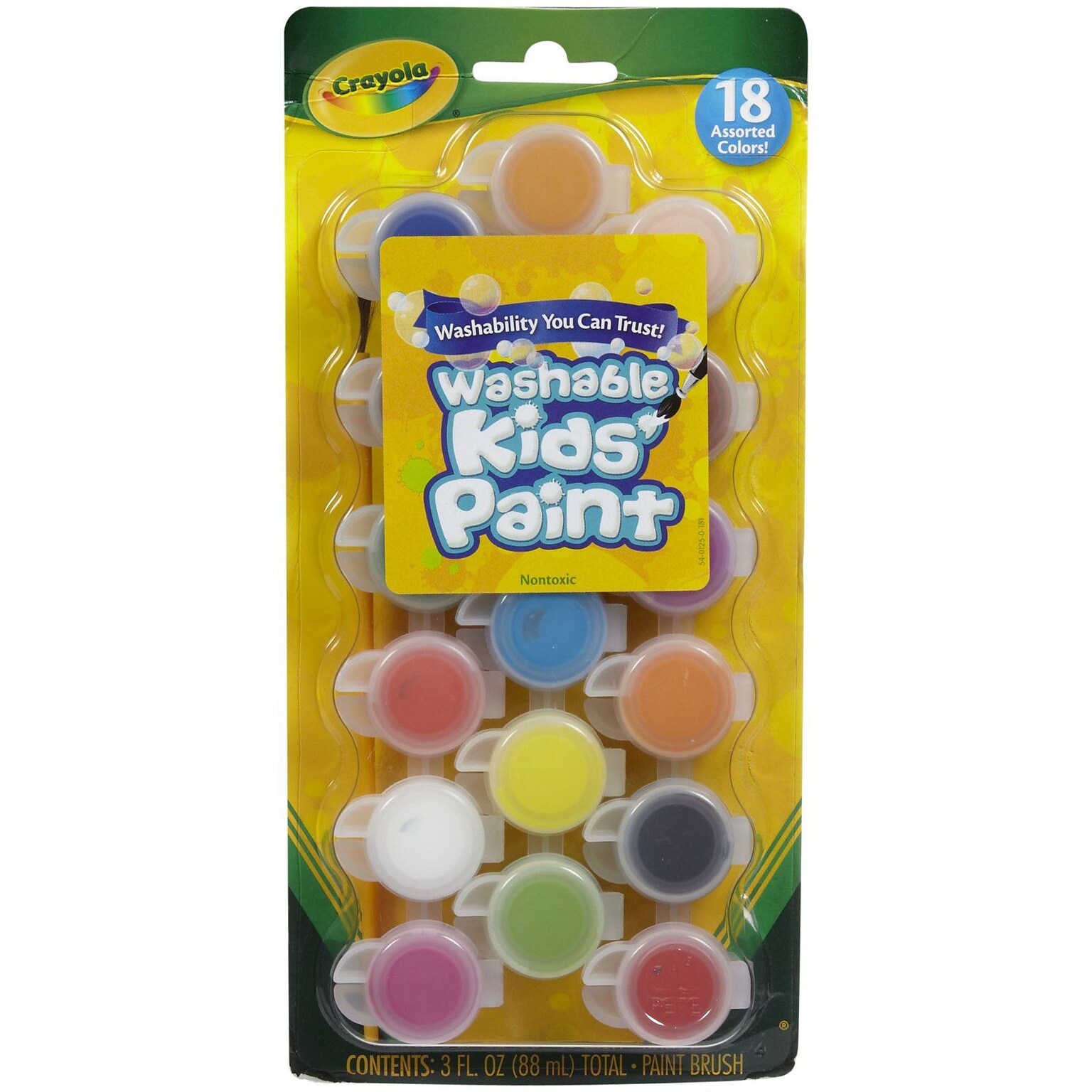 Crayola® Kids Washable Poster Paint-Pots, 18/Pack