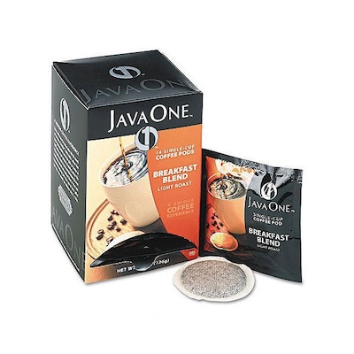 Java One® Single Cup Breakfast Blend Ground Coffee Pods, Regular, .3 oz., Pack of 14 (JTC30106)