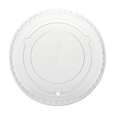 Solo Straw Slot Plastic Cold Cup Lids, 10 oz., Clear, 100/Pack (600TS)