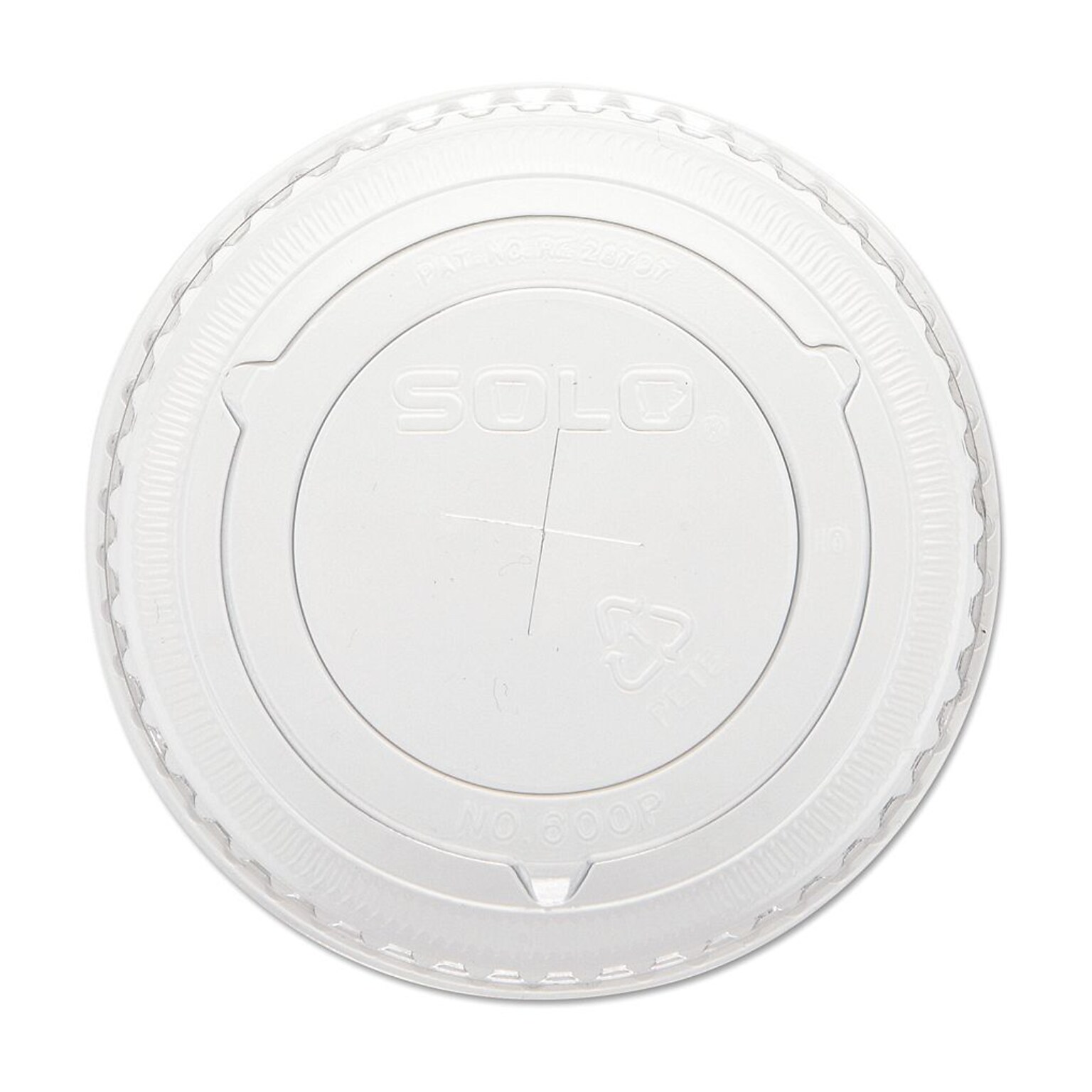 Solo Straw Slot Plastic Cold Cup Lids, 10 oz., Clear, 100/Pack (600TS)