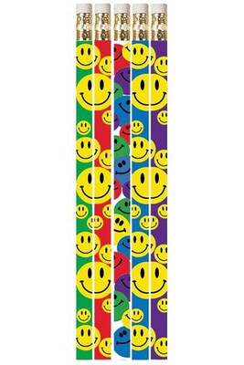 Musgrave Happy Face Assorted Motivational Pencils, Pack of 12 (MUS1467D)