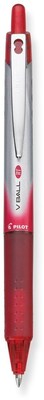 Pilot VBall RT Retractable Rollerball Pens, Fine Point, Red Ink, Dozen (26208)