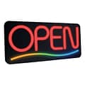 Newon® LED Horizontal Open Sign with Blue Wave, 10 1/2 x 22 3/4 x 1 3/4, 1 each
