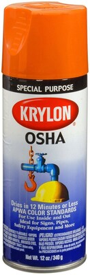 Krylon® OSHA Paint, Safety Orange, Aerosol, 12 oz.