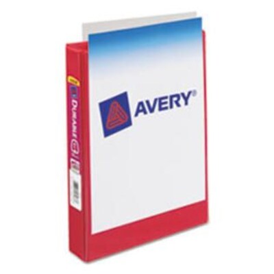 Avery® 5-1/2x8-1/2 Memo View Binder; 3-Ring, 1 Round; Red