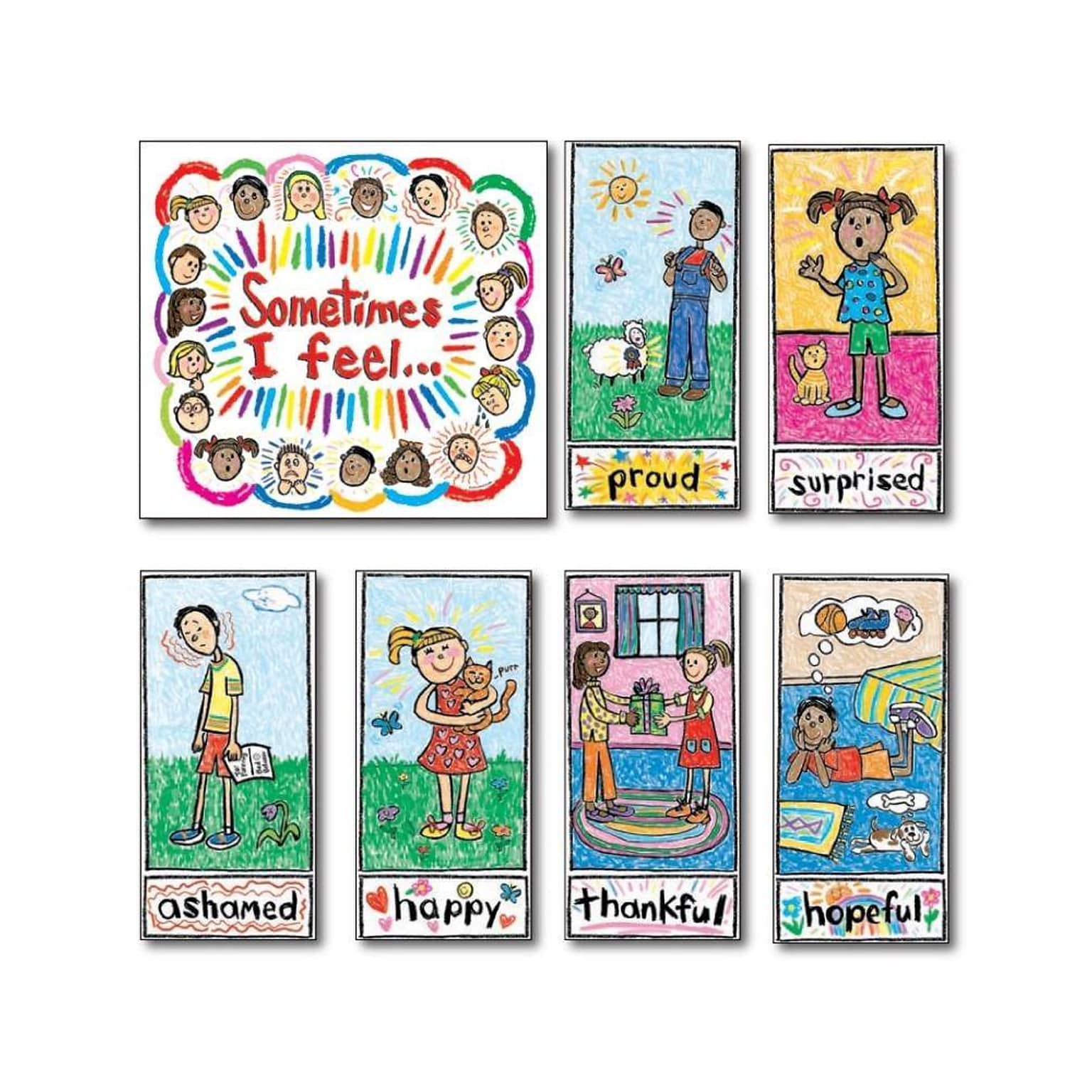 Carson-Dellosa Kid-Drawn Emotions Bulletin Board Set