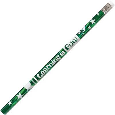 J.R. Moon Learning Is Fun Motivational Pencil, Pack of 12 (JRM8013B)