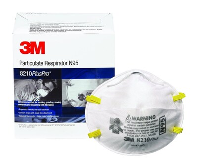3M™ N95 PLUS PRO Particulate Respirator, Half FacePiece, Non-Oil Particualtes, 10/Box