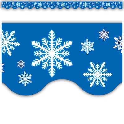 Teacher Created Resources 2 3/16 x 35 Snowflakes Border Trim, 12 Pack(TCR4139)