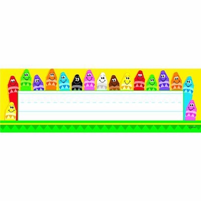 Colorful Crayons, Desk Toppers® Name Plates, 8.87 x 9.5, 36/Pack (T-69013)