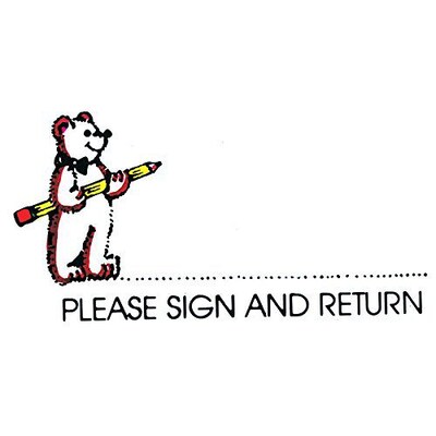 Please Sign Bear Sweet-Arts Artistic Rubber Stamp