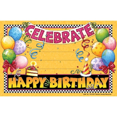 Teacher Created Resources Mary Engelbreit Happy Birthday Awards, Pack of 25 (TCR4507)