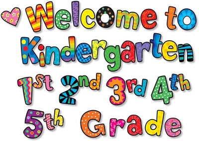 Welcome Kindergarten, 1st, 2nd, 3rd, 4th, 5th Grade Poppin Patterns Mini Bulletin Board Set