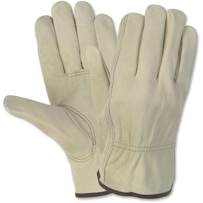 Memphis Gloves Economy Leather Drivers Gloves, Beige. Large, 1 Pair (CRW3215L)