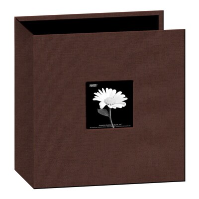 Pioneer Fabric 3-Ring Binder Album With Window, 12 x 12, Brown