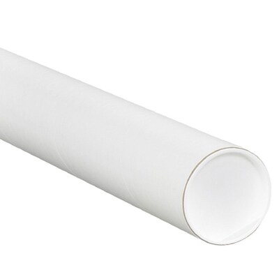 4 x 42 - Staples White Mailing Tubes with Cap, 15/Case