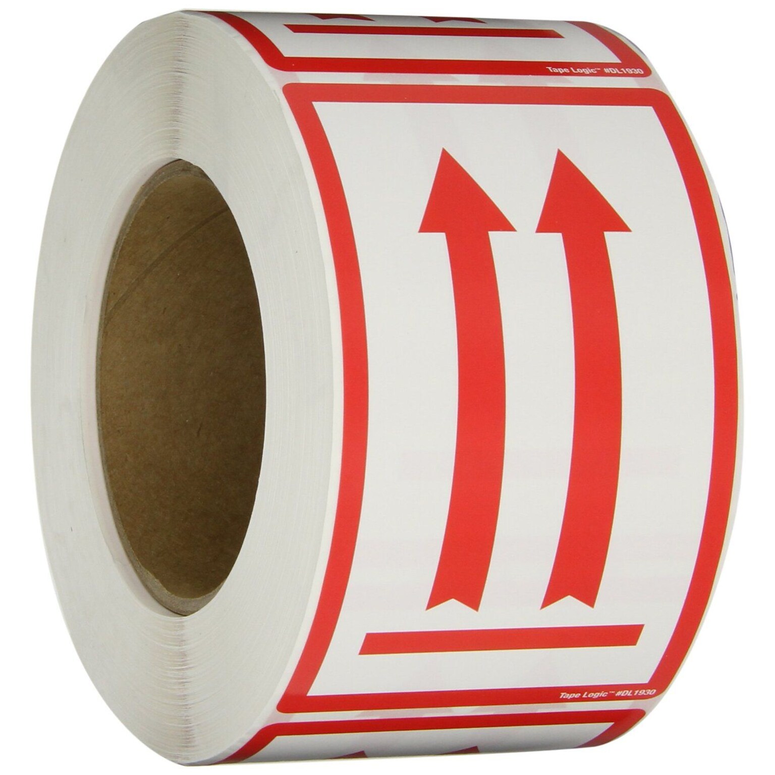 Tape Logic (Two Red Arrows Over Red Bar) Shipping Label, 3 x 5, 500/Roll