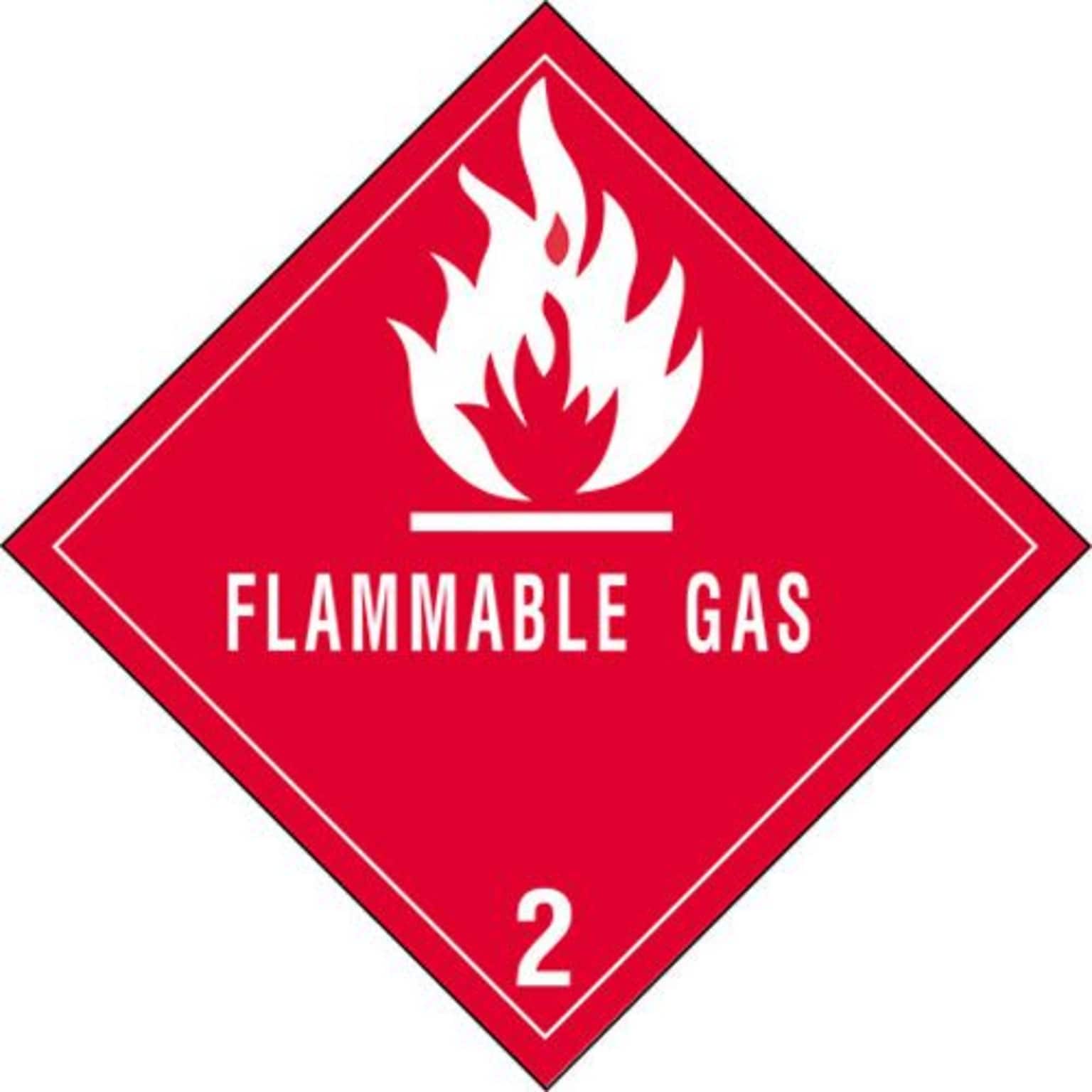 Tape Logic Flammable Gas - 2 Tape Logic Shipping Label, 4 x 4, 500/Roll