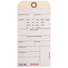 Quill Brand® - 6 1/4 x 3 1/8 - (6000-6499) Inventory Tags 2 Part Carbonless # 8, 500/Case