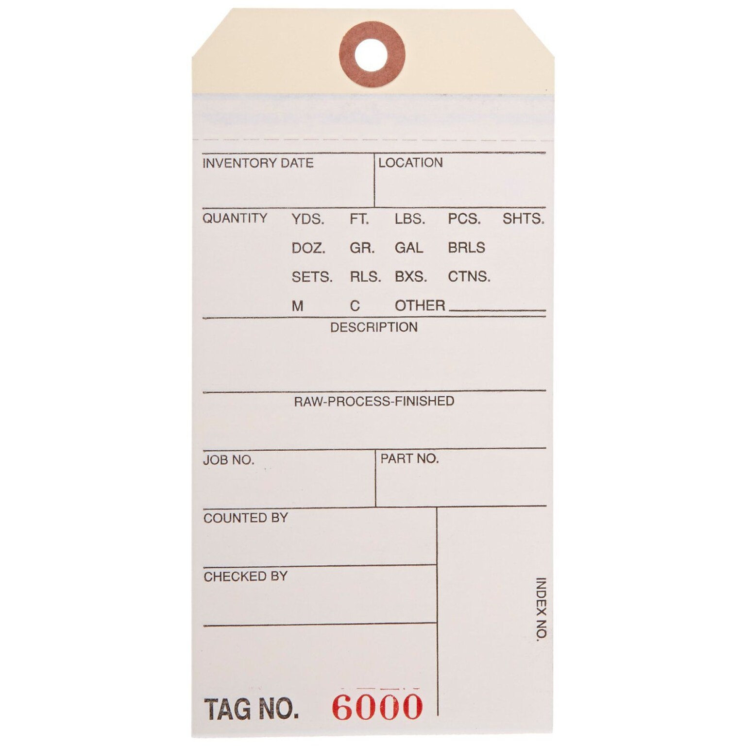 Quill Brand® - 6 1/4 x 3 1/8 - (6000-6499) Inventory Tags 2 Part Carbonless # 8, 500/Case