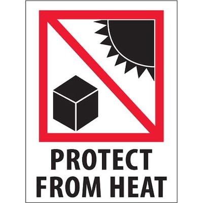 UPC 841436011082 product image for The Packaging Wholesalers Tape Logic Labels, Protect from Heat, 3 x 4, Red/White | upcitemdb.com