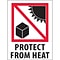 Tape Logic® Labels, Protect from Heat, 3 x 4, Red/White/Black, 500/Roll