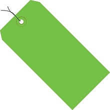 Quill Brand® Shipping Pre-Wired Tag, 13 Pt, 4 3/4 x 2 3/8, Green, 1000/Case (G11053D)