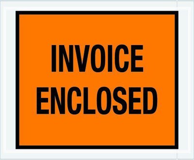 Staples Packing List Envelope, 4 1/2 x 5 1/2 Orange Full Face Invoice Enclosed, 1000/Case