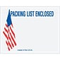 Quill Brand Packing List Envelope, 7" x 5 1/2" - U.S.A. Flag Panel Face, "Packing List Enclosed", 1000/Case