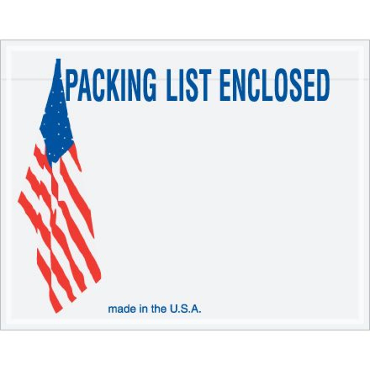 Quill Brand Packing List Envelope, 7 x 5 1/2 - U.S.A. Flag Panel Face, Packing List Enclosed, 1000/Case