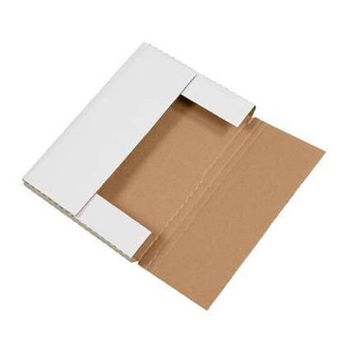 12 1/8 x 9 1/8 x 1 - Staples White Easy-Fold Mailer, 50/Bundle