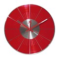 Infinity Instruments Modern Red Brushed Aluminum Wall Clock, 11.5 Diameter