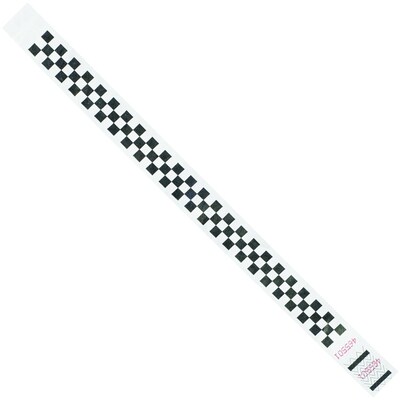 Tyvek® 3/4 x 10 Checkerboard Wristband, Black/White