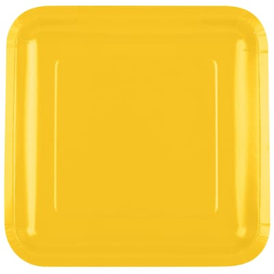 Creative Converting School Bus Yellow 9 Square Dinner Plates, 18/Pack