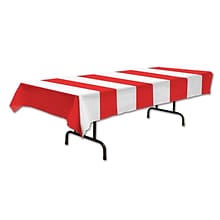 Beistle Stripes Tablecover, Red/White, 3/Pack (57937)