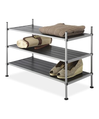 Whitmor 3-Tier Fabric Storage Shelves, Silver/Black (67794579)