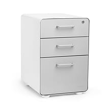 Stow 3-Drawer File Cabinet, White + Light Gray