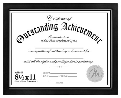 Malden Wood Document Frame, Black, 8.5" x 11"