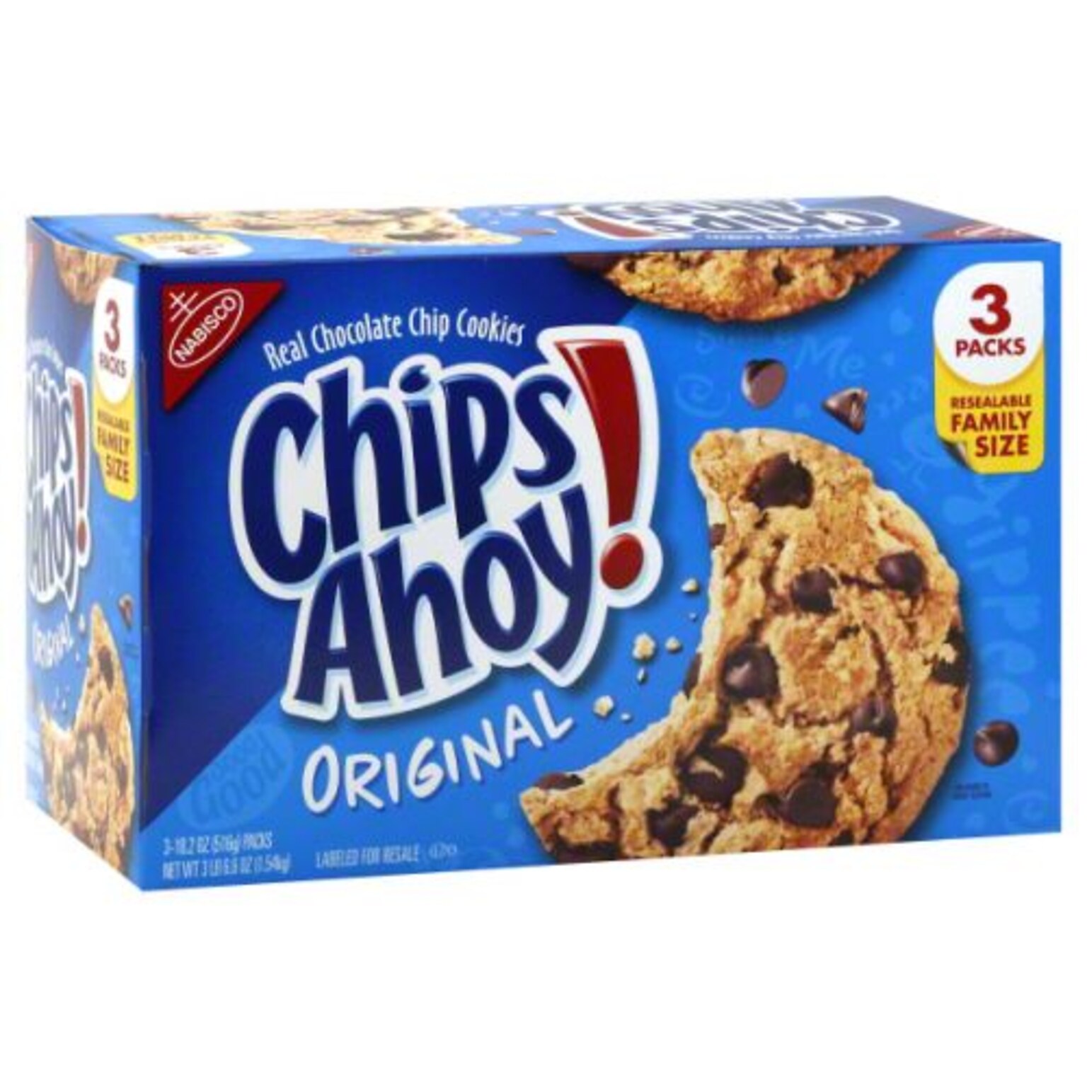 Nabisco Chips Ahoy! Original Chocolate Chip Cookies, 54.6 oz., 3 Packs/Box (220-00425)