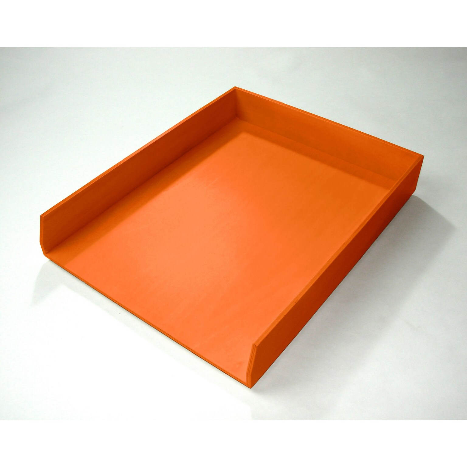 Bindertek Bright Wood Desk, Stackable Letter Paper Tray, Orange (BTLTRAY-OR)