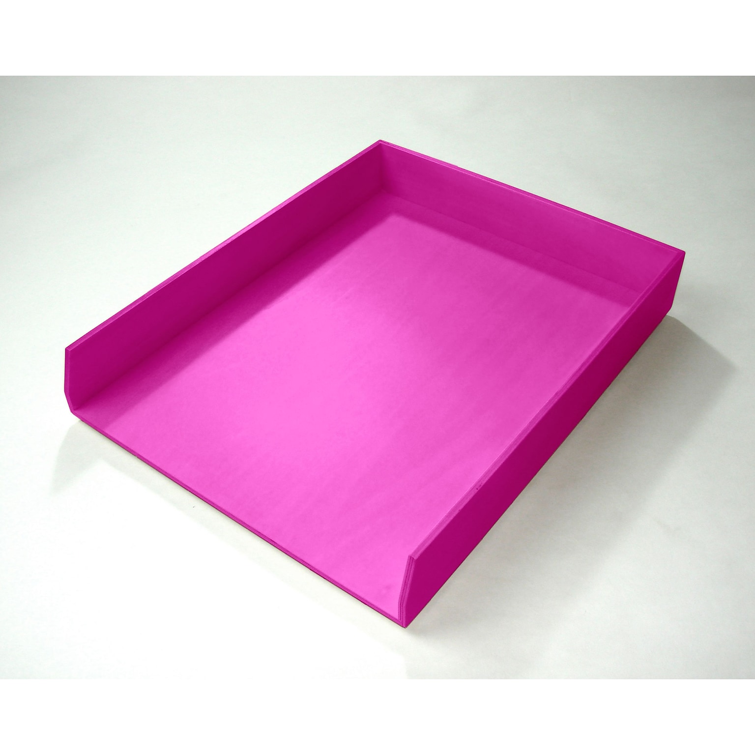 Bindertek Bright Wood Desk Stackable Letter Paper Tray; Pink (BTLTRAY-PK)